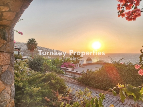 Gerish Bodrum Houses Villa for Sale | Sea & Sunset View, Private Parking, Gallery Ceiling